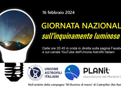 Giornata Nazionale sull’Inquinamento luminoso 16 febbraio 2024